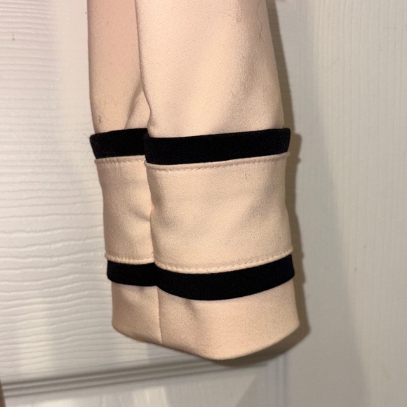 Elle Pink Double-Breasted Coat with Black Trim - Picture 9 of 17